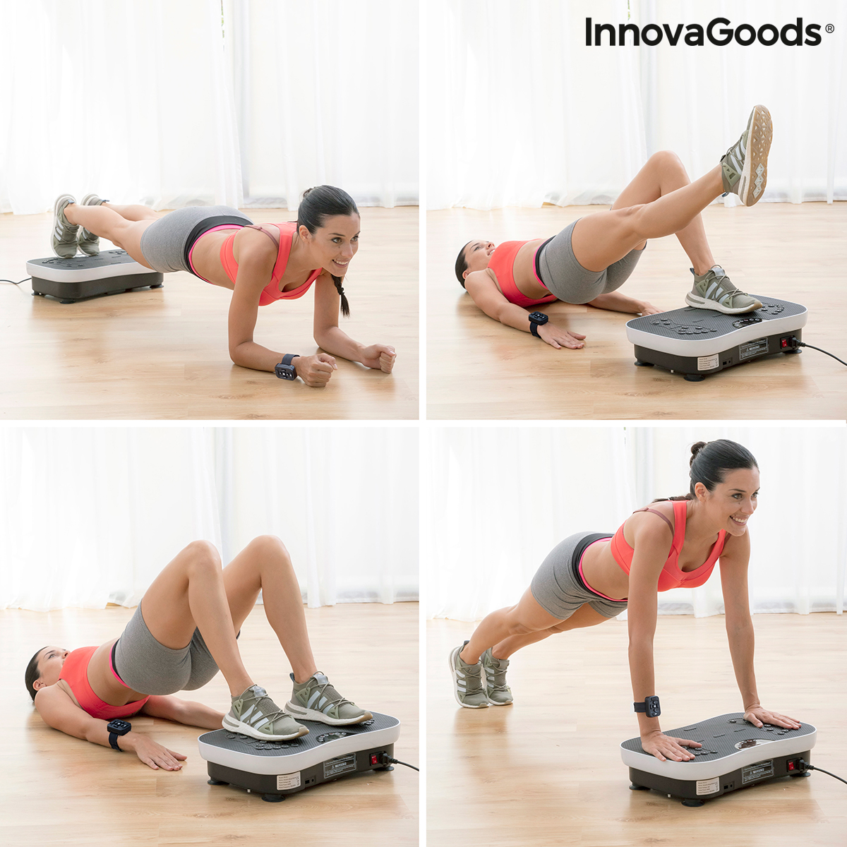 Vibrasjonstreningsplate med tilbehør og treningsguide Vybeform InnovaGoods - Image 20