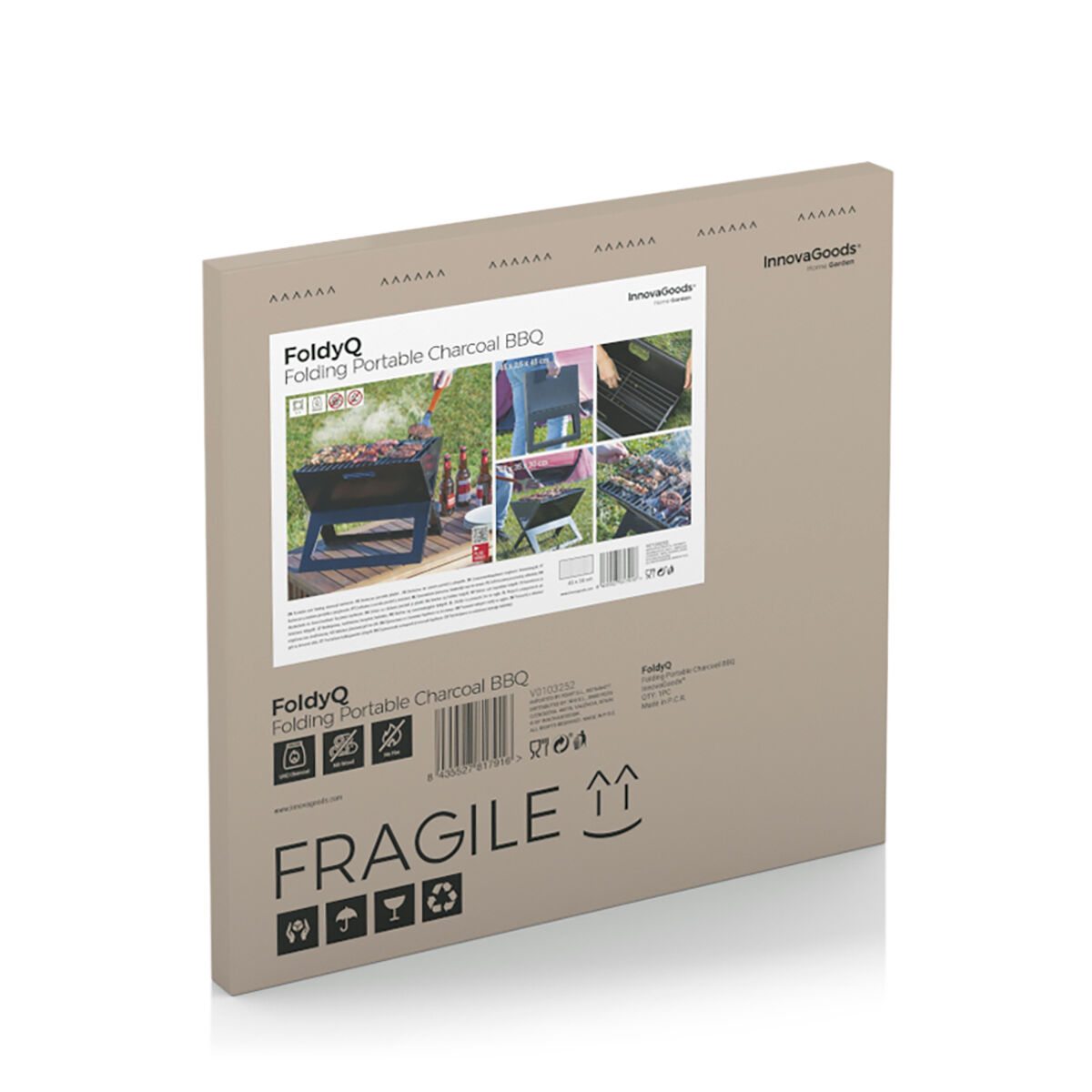 Sammenleggbar bærbar grill for bruk med kull FoldyQ InnovaGoods - Image 10