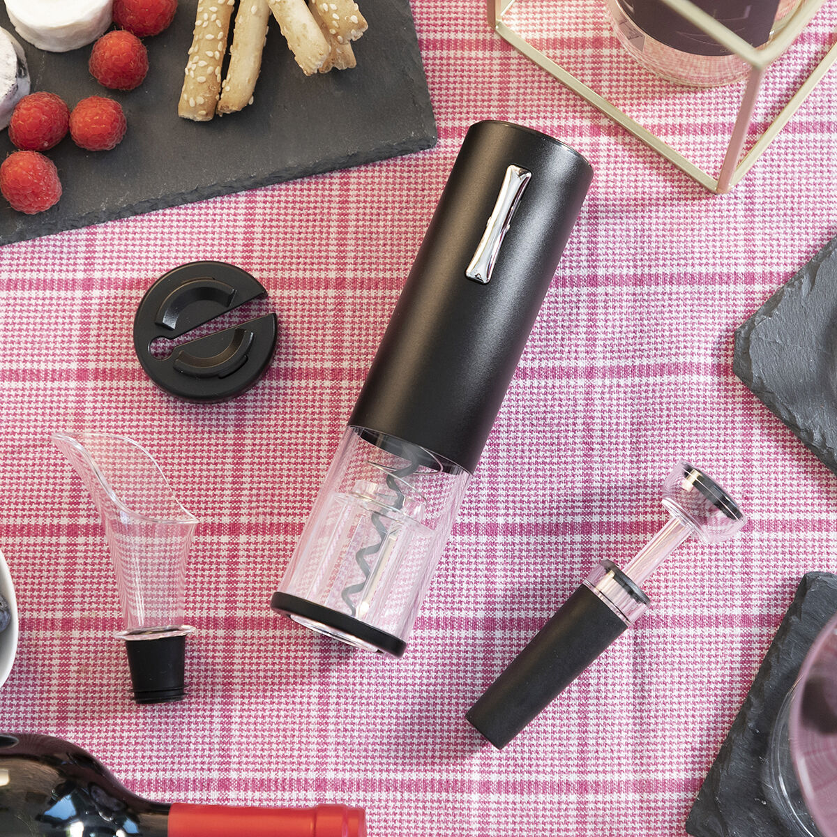 Oppladbar elektrisk korketrekker med tilbehør for vin Corklux InnovaGoods - Image 41